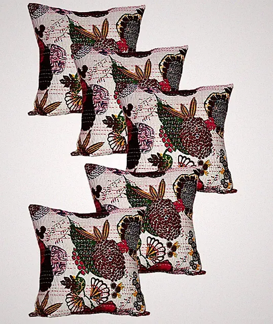 16 X16 INCH SET OF 5 SQUARE FRUIT PRINT COTTON PILLOW CASES SOFA CUSHION COVER