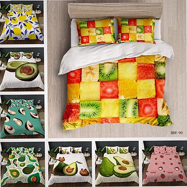3D Fruits Pattern Colorful Quilt Cover Duvet Cover Comforter set