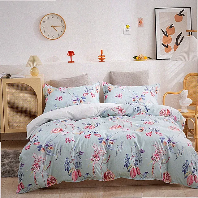 3D Watercolor Floral Pomegranate Fruit Quilt Cover Set Bedding Sets Pillowcases