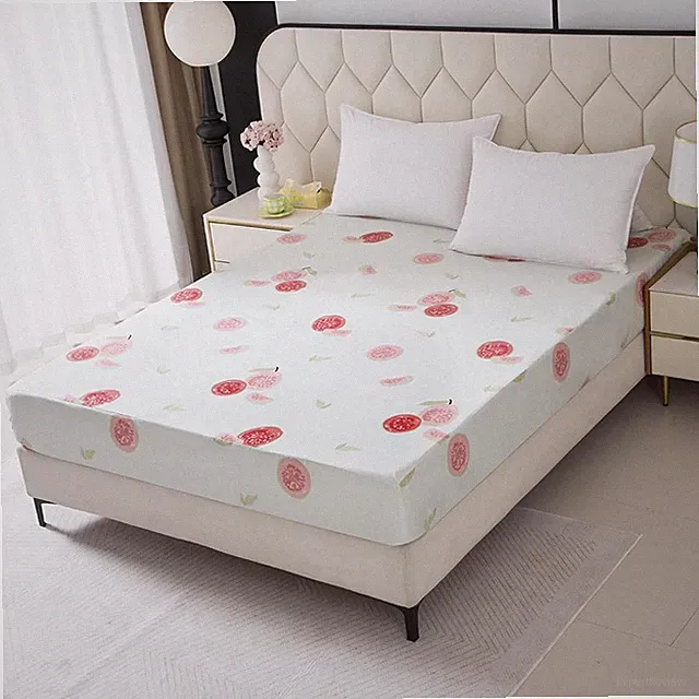 Bedding Fitted Sheet with Deep Pocket,Cute Fruit Printed Thicken Fabric Bed S...