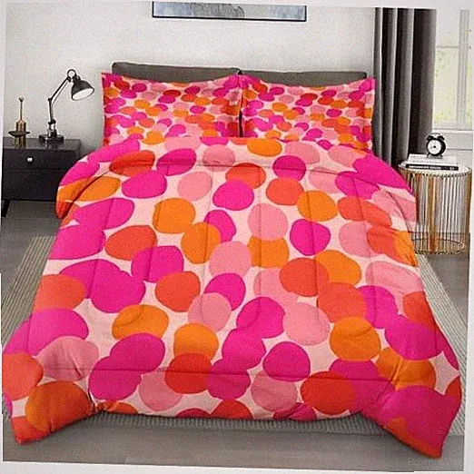 Comforter Set Size, Pink Orange Colorful Soft 3 Pcs Bedding Full Colorful Fruit