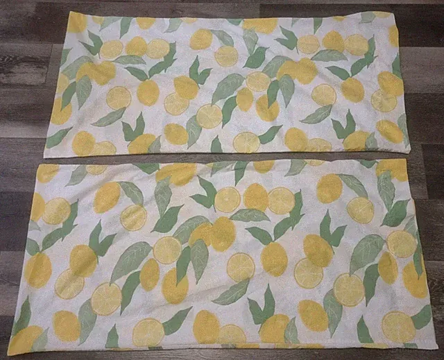 Garnet Hill Lemons Organic Cotton Percale Pillowcases Deadstock Size King