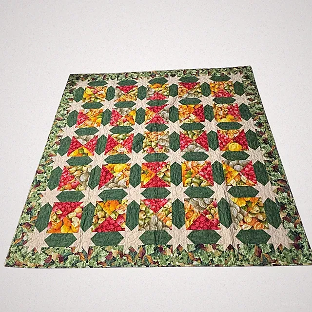 Handmade Patchwork Quilt Throw 2006 Fruit Salad Star Pattern Barbara Cheeseman