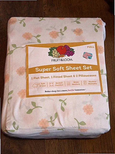 New Fruit of the Loom Full Super Soft Sheet Set Mini floral Peach Stretch