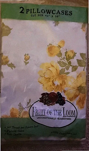 NEW VTG 2 Pillowcases Roses Flowers Fruit of the Loom