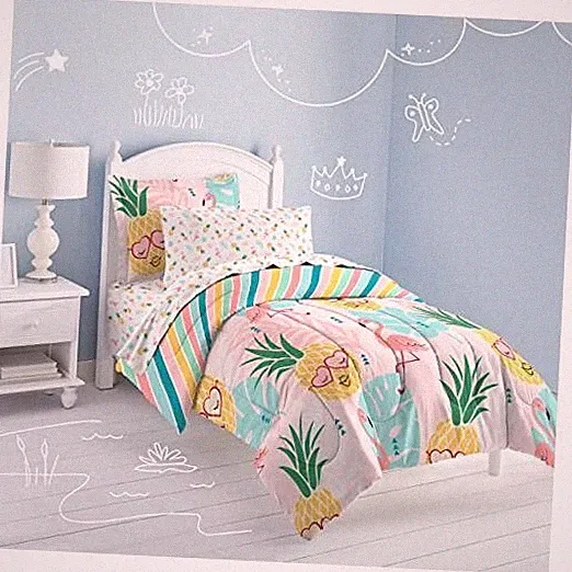 Pineapple Comforter Set, Pink,2A863602PK Full Pink Pineapple