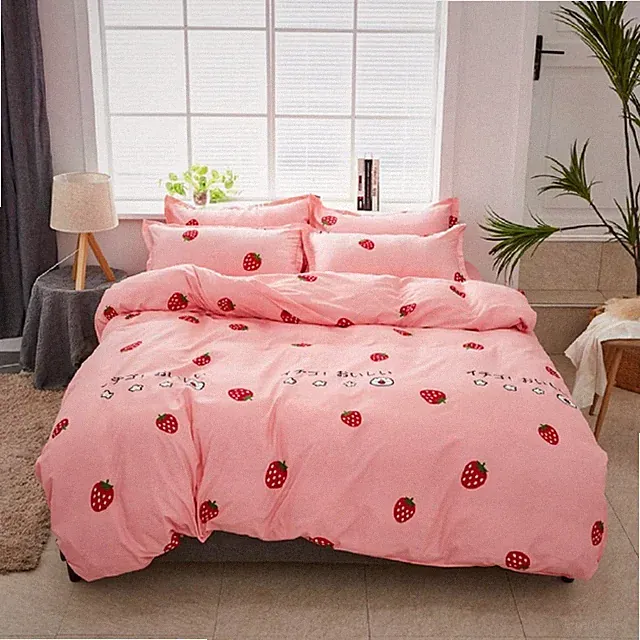 Strawberry Comforter Cover Set Tropical Fruit Bedding Set for Girls Teen Cute...