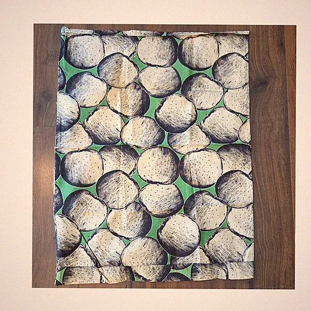Vintage Cotton Fruit Pattern Pillowcase Green Beige Black