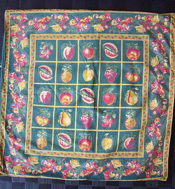 VTG April Cornell Provincial Fruit+Floral Pillow Cover~Button-Close~22.5 x 23.5"